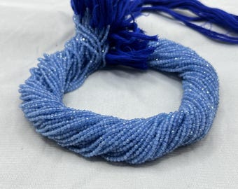 Blauwe chalcedoon gefacetteerde rondelle kralen 2 mm blauwe chalcedoon kralen 13 inch blauwe chalcedoon rondelle kralen natuurlijke blauwe chalcedoon kraal