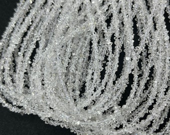 16 Inch Natural Herkimer Diamond Quartz Nuggets Beads   3mm Herkimer Diamond Beads    Herkimer Diamond Rough      AAA+ White Herkimer Beads
