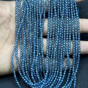 AAA+ London Blue Topaz Faceted Rondelle Beads 3 mm London Blue Topaz Beads 13-calowe Rondelle LBT Beads Faceted London Blue Topaz