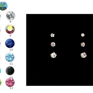 Tiny Sterling Silver 925 Small Sparkly Crystal CZ Stud Earrings Cute 1.5mm, 2mm, 2.5mm,3mm or 4mm Pairs