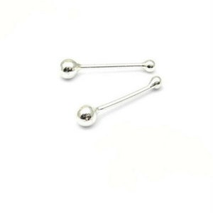 May include: Two silver nose studs with small round balls on each end.