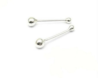 925 Sterling Silver Ball Nose Bones – Tiny Studs (1mm, 1.5mm, 2mm)