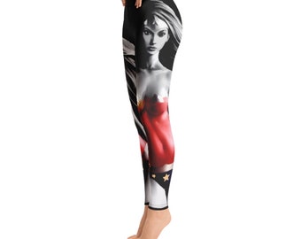 Leginsy Superbohaterki: Spodnie do jogi w stylu popkultury, rozciągliwe meginsy