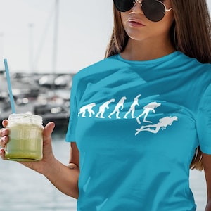 Scuba Diving Evolution Shirt, Scuba Diving Gift for Women, Scuba Diving Shirt for Men, Diving Vacation Trip, Funny Scuba Shirt Souvenir
