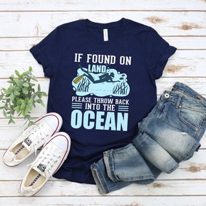 Se for encontrado em terra - jogue de volta no oceano | Presente de mergulho | Camiseta unissex para mergulhadores