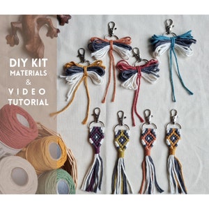 Macrame Kit, Macrame Keychain DIY Set, Macrame Craft Kit, Macrame DIY Kit, Colorful Keychain DIY Set with Video Tutorial