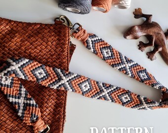 Macrame Bag Strap Pattern: DIY Camera Strap with Video (PDF Download) | Beginner friendly