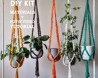DIY Macrame Plant Hanger Kit: Beginner-Friendly, with PDF & Video Tutorial