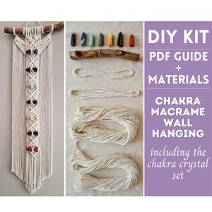 DIY Macrame Kit, Chakra Macrame Wall Hanging Pattern + Materials