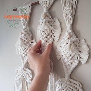 Macrame Pattern, Fish Macrame wall pattern, Beginner Intermediate, PDF & Video guide image 4