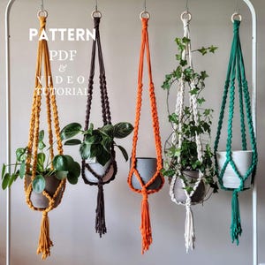 Macrame Plant Hanger Pattern, PDF and Video Tutorial, English & German