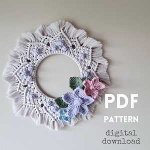 Macrame Wreath Pattern: Floral Mandala Tapestry (PDF Tutorial)