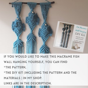 Macrame Fish Wall Hanging, Under the sea decor, Macrame Mural image 7