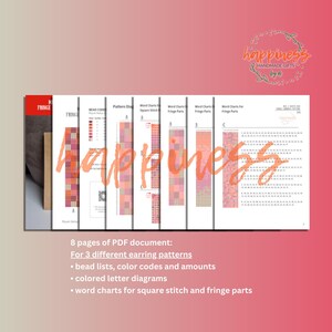 Fringe Earring Pattern Set – With Word Chart | Mix & Match Designs in ...