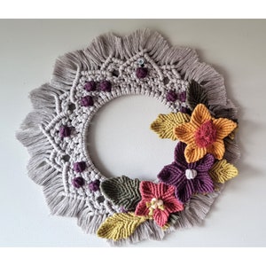 Macrame Wall Hanging - Handmade Christmas Wreath, All-Season Wall Decor, Eco-Friendly Nursery Decor