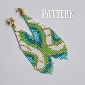 Beaded Fringe Earrings Pattern: Miyuki Delica Beads, Colorful Waves (PDF Pattern)