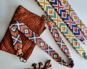 Macrame Bag Strap, Replacement Crossbody Strap, Handmade Boho Camera Strap