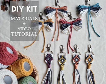 Macrame Keychain DIY Kit, Personalized Keyring Kit, Sustainable Gift