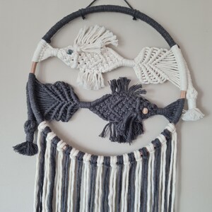 Yin Yang Wall Art, Yin Yang Dreamcatcher, Yin Yang Macrame Wall Hanging, Fish Macrame, Yin Yang Fish wall tapestry