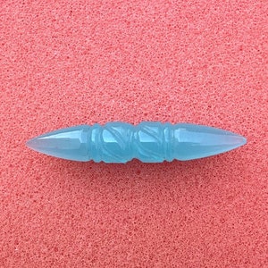 Aqua Quartz Carved  Nose Wear Septum Tusk Gemstone,Septum Tusk Horn spike Tuskb Body Wear Gemstone, Aqua Quartz Nose Pincher Gemstone,