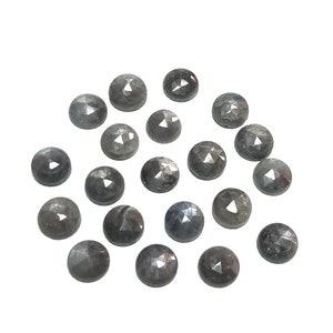 natural Grey sapphire rose cut Round slice lot, size 6x6 mm, amazing Grey sapphire 10 psc lot, Grey sapphire gemstone, 18 carat