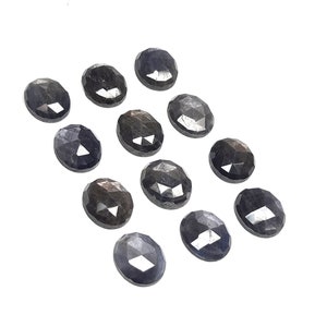 natural Grey sapphire rose cut oval slice lot, size 10x12 mm, amazing Grey sapphire 12 psc lot, Grey sapphire gemstone, 68 carat