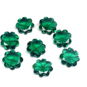 Grüner Quarz Geschliffener Edelstein, Grüner Quarz Rund Designer Geschnitzt Größe 12x12 mm Grünquarz 8 Stk. Set Edelstein,