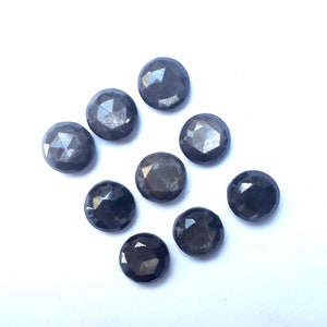 natural Grey sapphire rose cut Round slice lot, size 8x8 mm, amazing Grey sapphire 10 psc lot, Grey sapphire gemstone, 29 carat