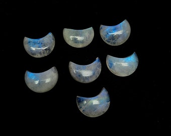 Amazing Quality Rainbow Moonstone Cabochon  Moon Shape Gemstone, Rainbow Moonstone Designer Pair Gemstone, Rainbow moonstone Matched Pair,