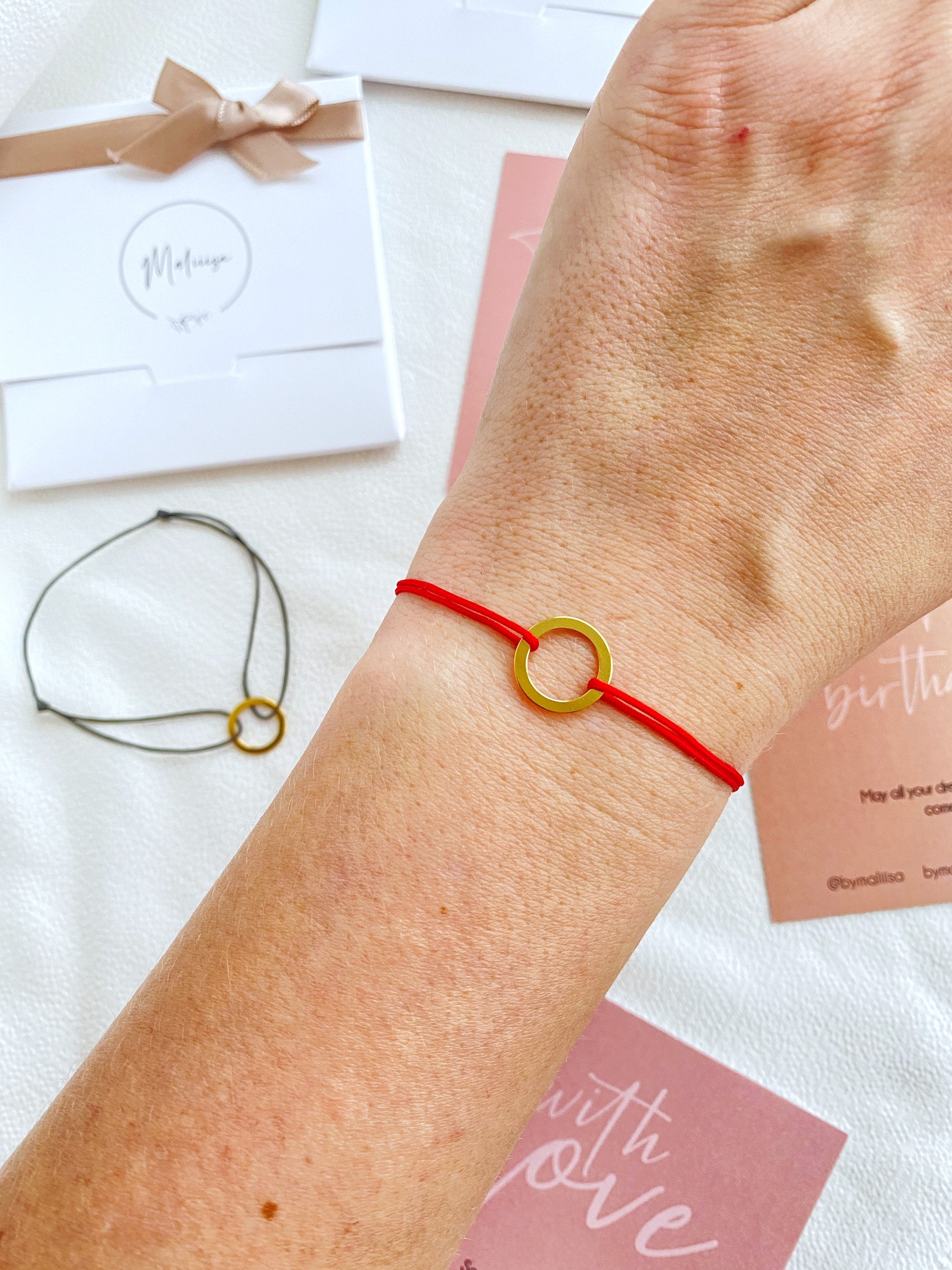 24k Gold Karma Red String Bracelet Kabbalah Bracelet 24k Etsy