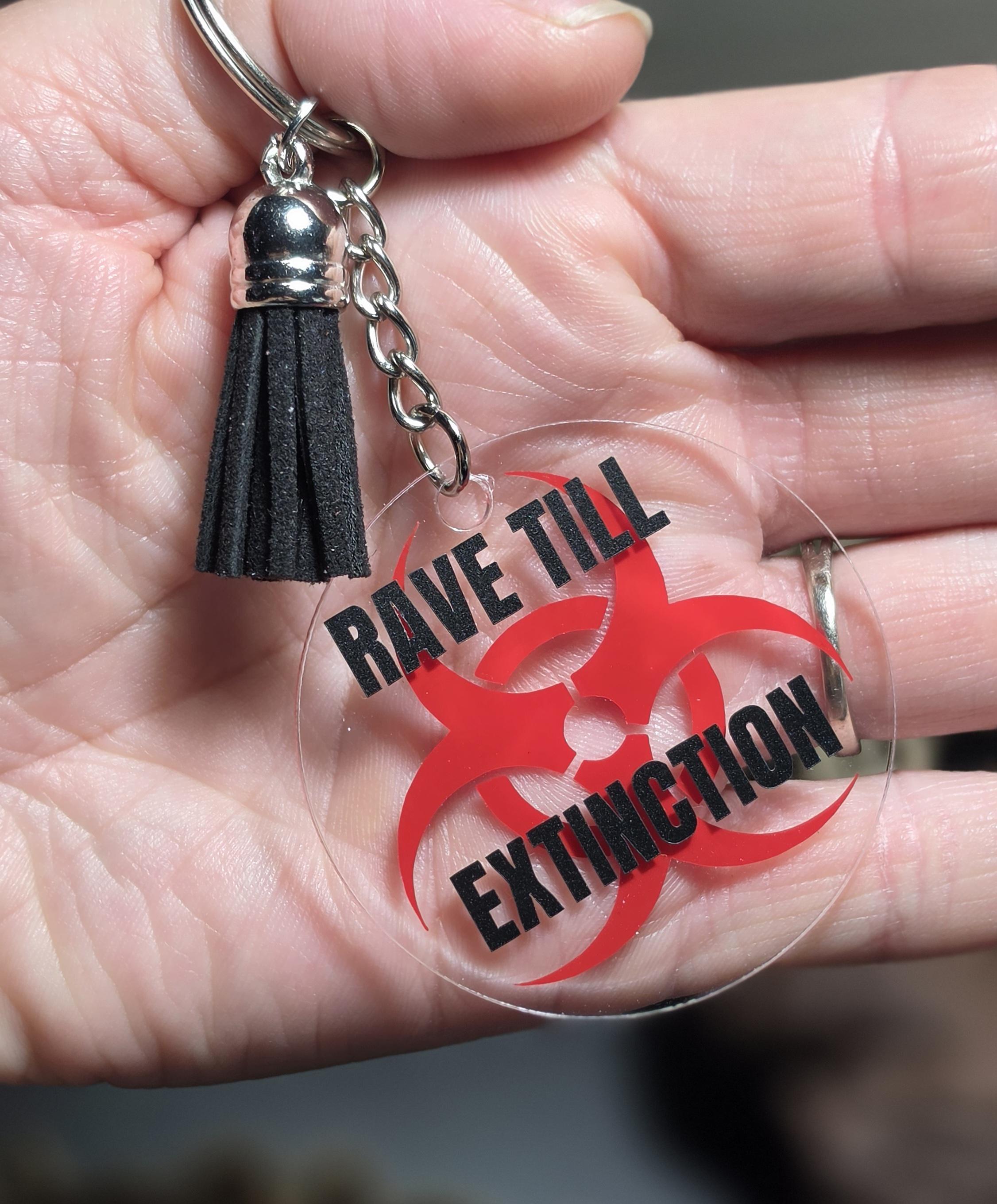 Biohazard Symbol Rave Rave Til Extinction Biohazard Festival Keychain | Apocalypse Fest EDM ...