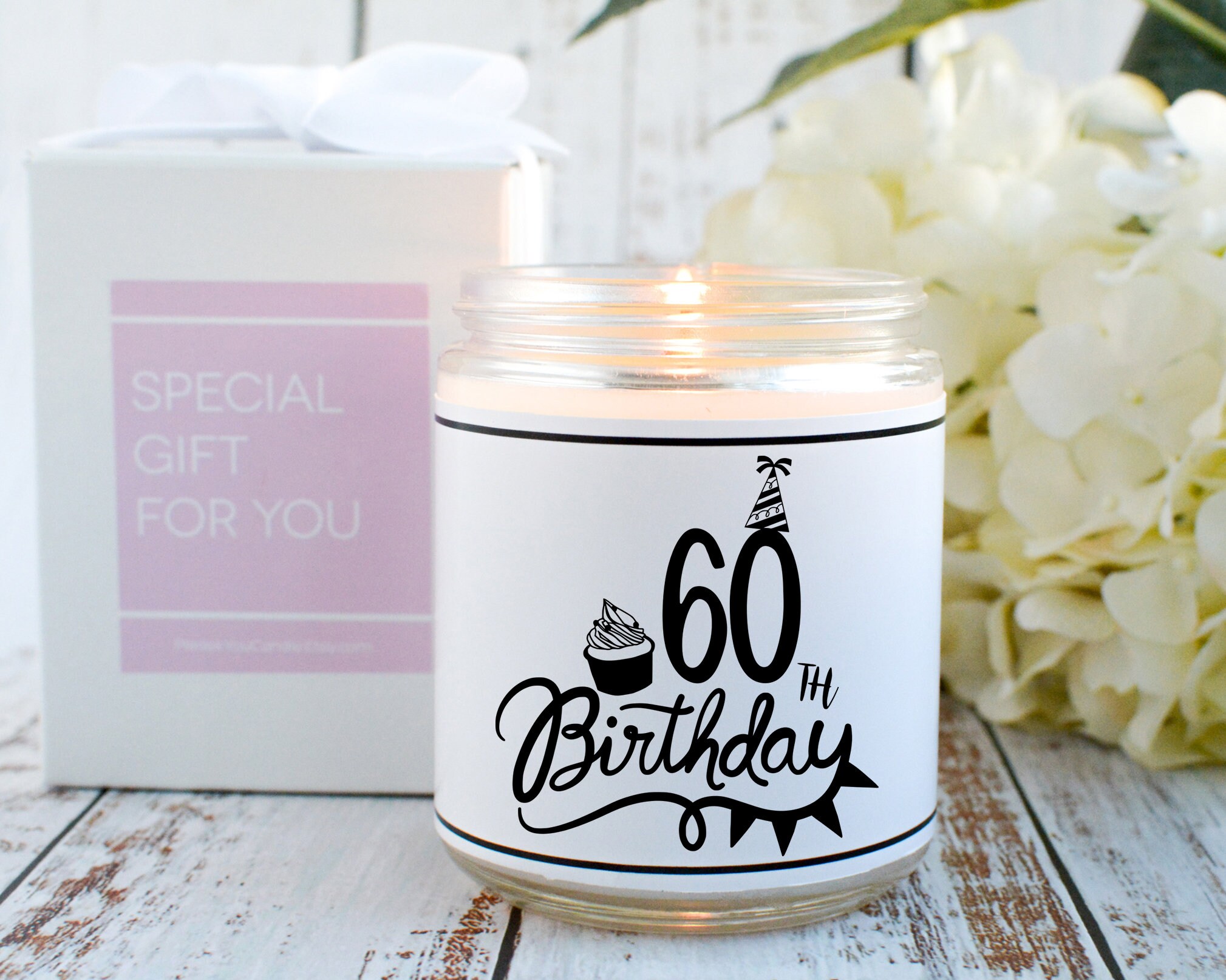 60th Birthday Candle Personalized Candle Gift 60th Etsy