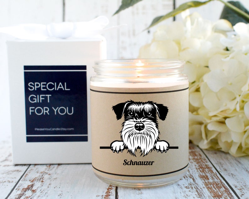 Pet Lover Dog Lover Gift Schnauzer Mom Dog Mom Gift Pet Lover Candle Dog Candle Gift for Dog Lover Dog Custom Candle