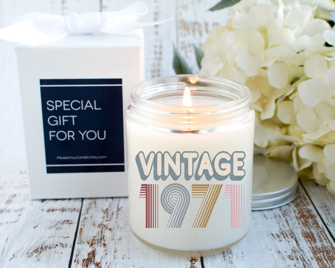 Vintage Birthday Candle Personalized Gift Candle 50th Etsy
