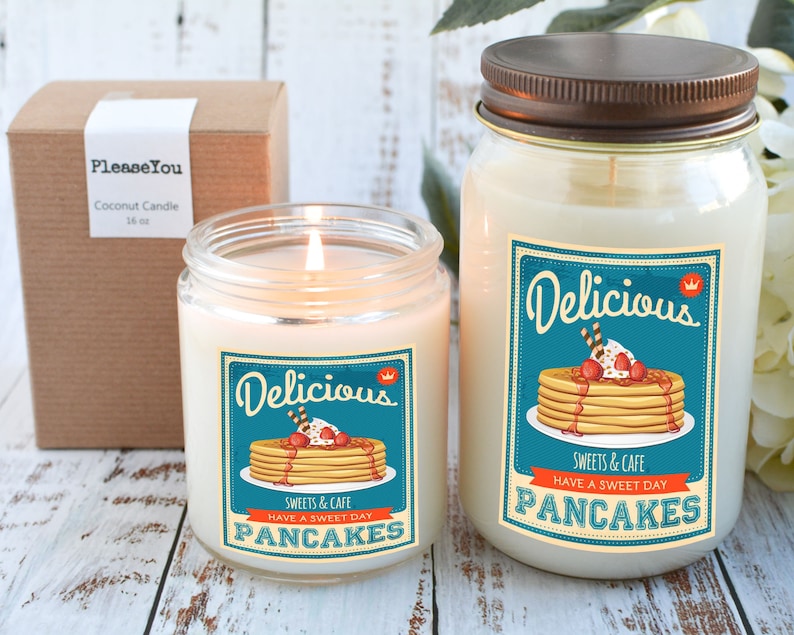 Gift for Retro Lover Vintage Candle Pancake Scented Candle Retro Decor Retro Design Candle Gift for Her Pancake Candle Gift