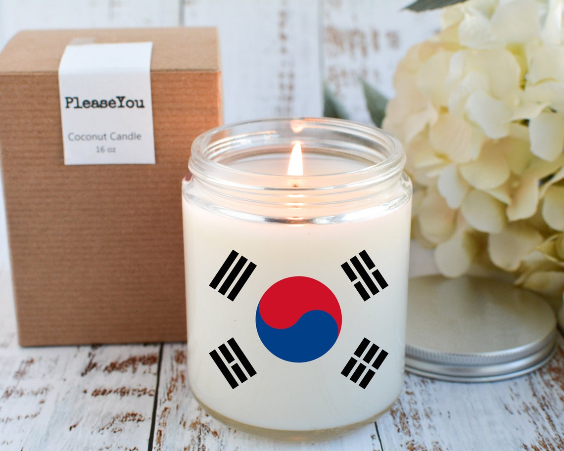 South Korean Flag Patriotic Candle Fun Candle Statement Etsy