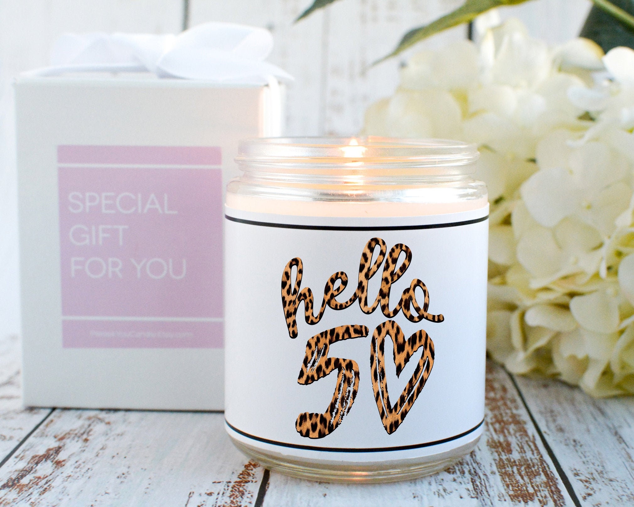 Happy 50th Birthday Candle Personalized Candle 50th Etsy