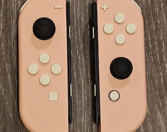 Light Pink with Cream Buttons Custom Joycons