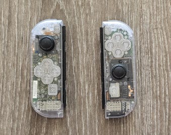 Clear with Clear Buttons Custom Joycons