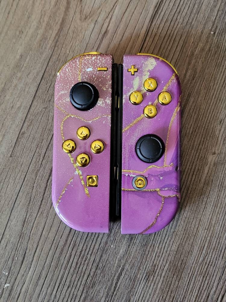 Custom Nintendo Switch Joy-con Controllers Purple to Robin Egg 