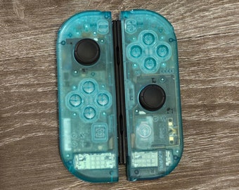 Clear Emerald Green w/ Matching Buttons Custom Joycons