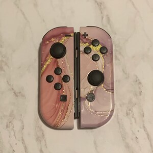 Custom Nintendo Switch Joy-con Controllers Pink With Black