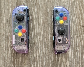 Clear Blue Purple Ombre Custom Joycons