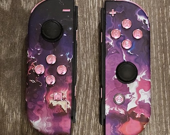 Lava Purple with Chrome Pink Buttons Custom Joycons