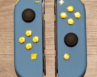 Grayish Blue and Gold Custom Joycons