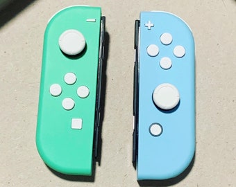 Pastel Mint Blue White Buttons Joycons