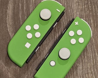Bright Green with White Buttons Custom Joycons