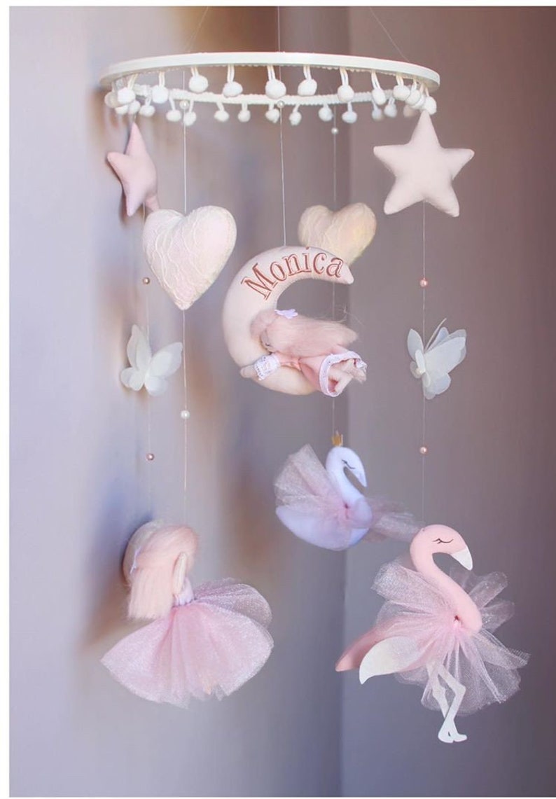 Mobile for Baby Girl Nursery Mobile Nursery Room Decoration Etsy