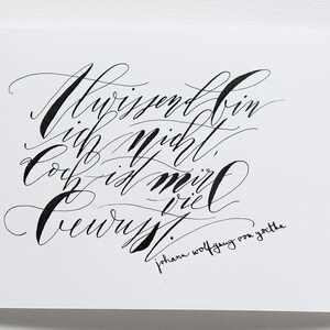Handgeschriebene Spruchkarte, Kalligraphie, Original, handlettering, Kunstwerk, kalligraphierte Karte