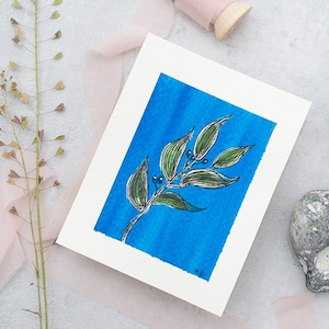 Handgemalte Karte, Original, Malerei auf Aquarellpapier, Aquarell, watercolor, wasserfarben, Blumen, botanical, Illustration, Kunst, artwork